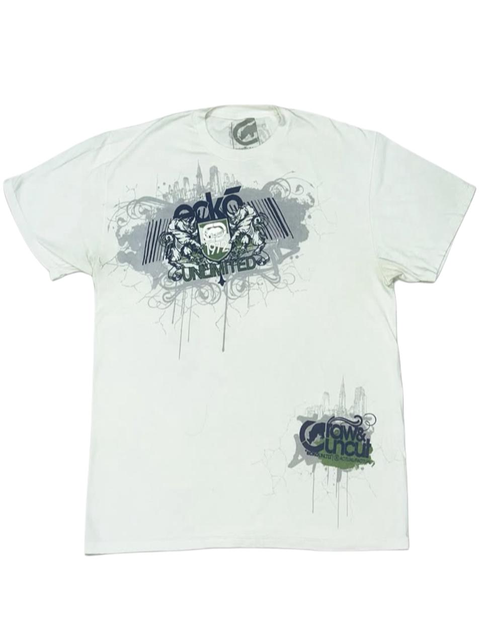 Camisa Ecko Unlimited Blanca Estilo Urbano y StreetWear en DTF