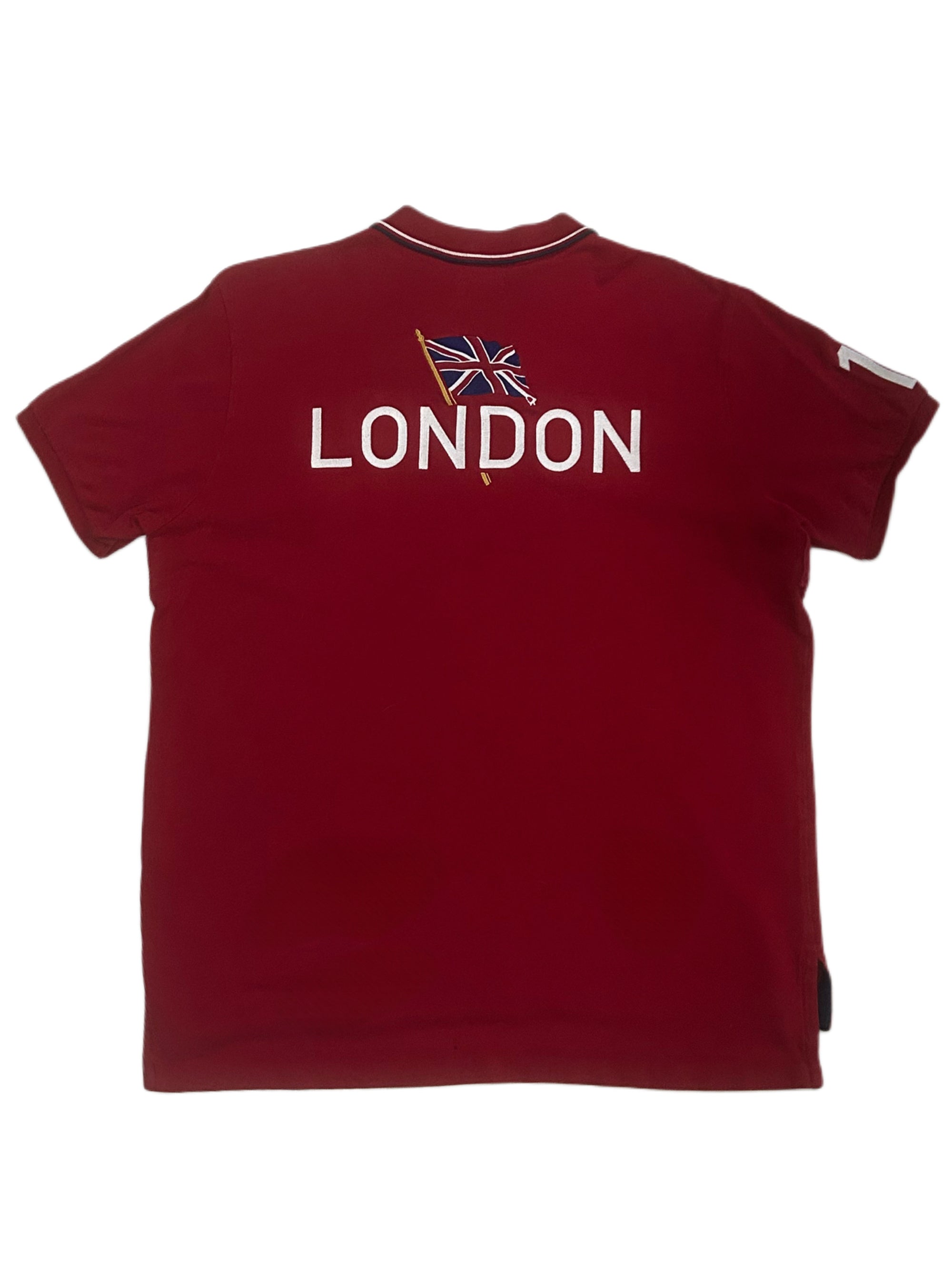 Polo Ralph Lauren Edicion London Rojo Juegos Olimpicos con Big Pony y detalles Bordados
