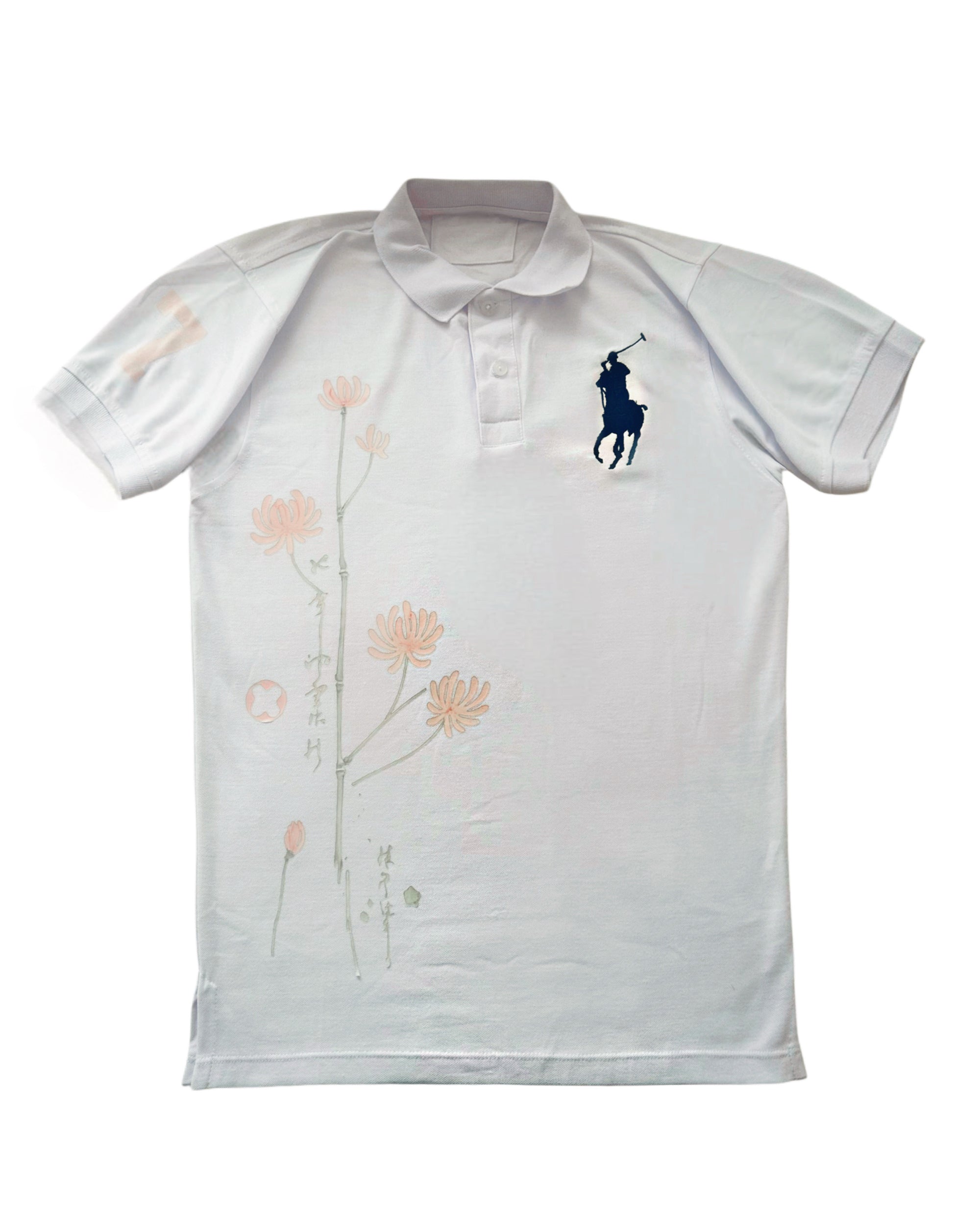 Polo Ralph Lauren Customizada  de Petalos de Sakura en DTF y Pony Bordado 